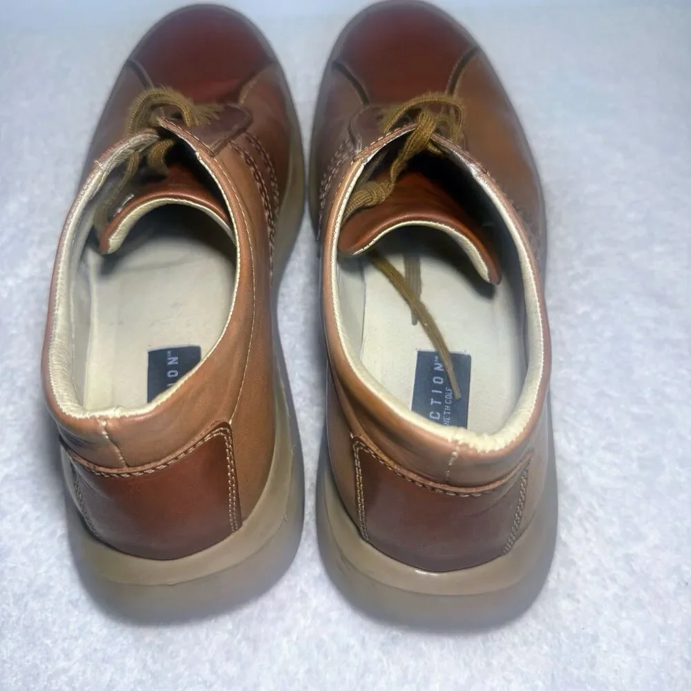 Kenneth Cole Reaction 2 Tone Brown Leather Lace Up Casual Men's Shoes Size 12